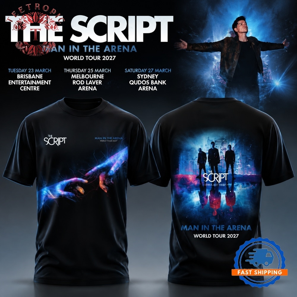 The Script Man In The Arena Tour 2026 Graphic Design T Shirt