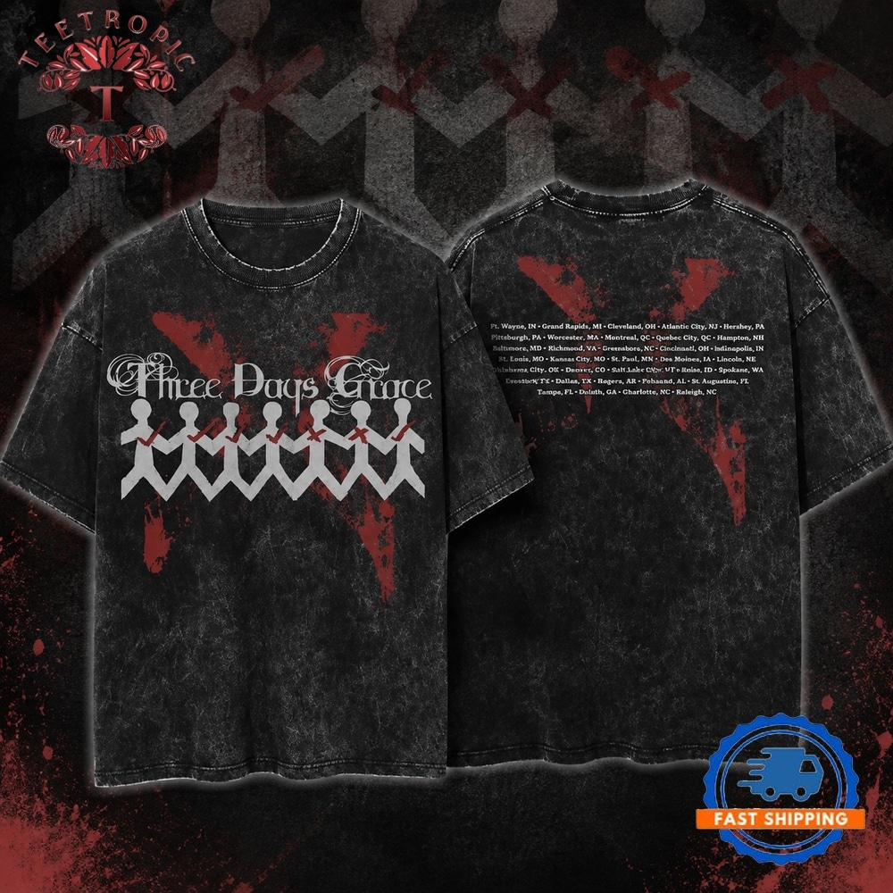 Three Days Grace Alienation 2026 North America Tour T Shirt