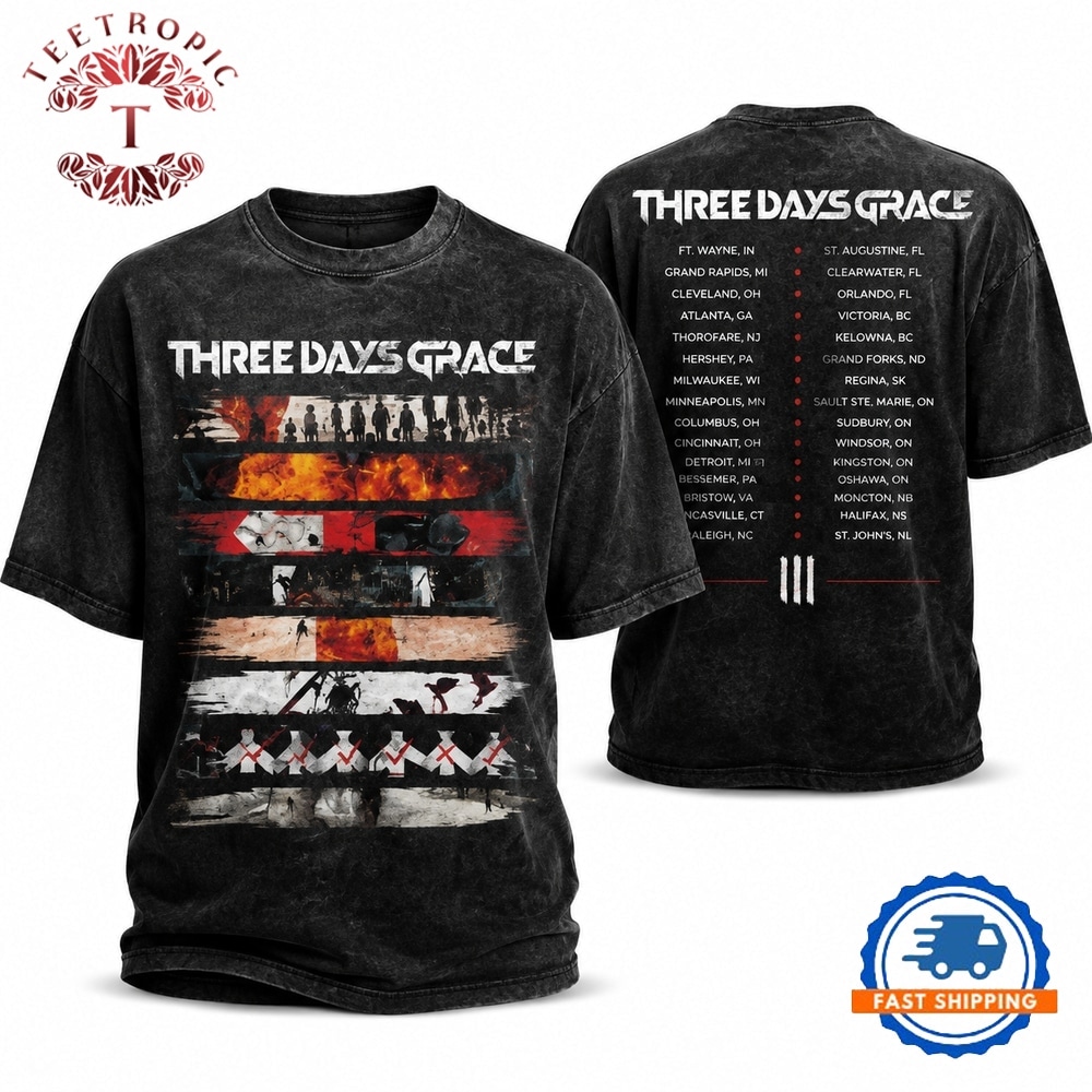 Three Days Grace Alienation Tour Graphic T Shirt