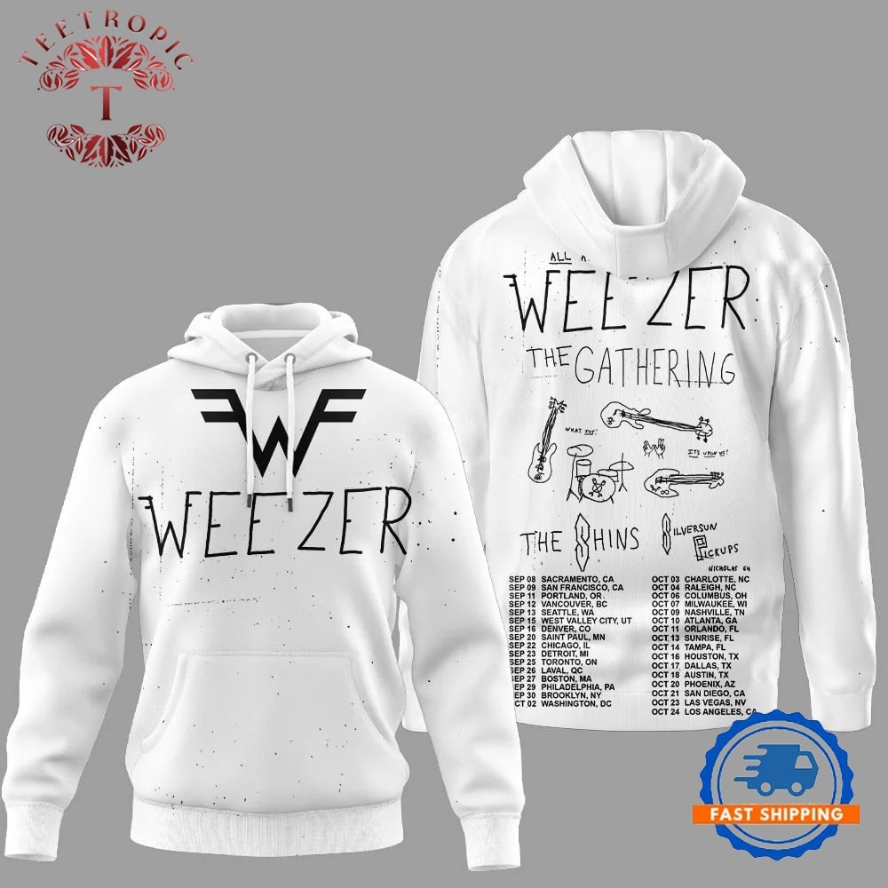 Weezer Merch The Gathering Tour Dates Hoodie