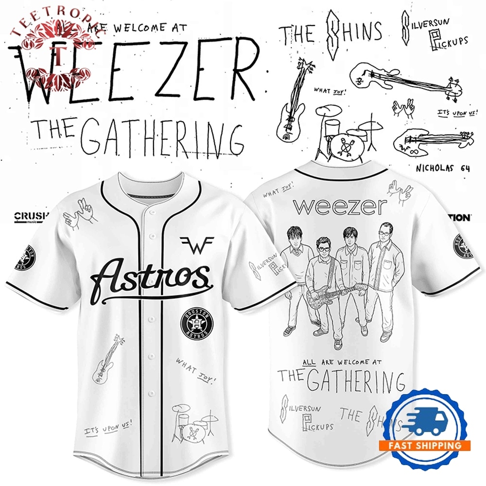 Weezer Merch X Houston Astros The Gathering Tour Baseball Jersey