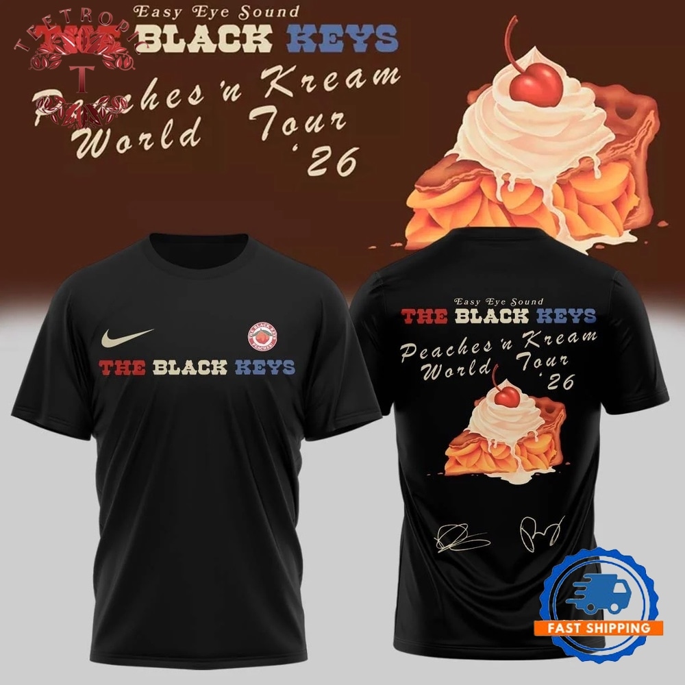 The Black Keys Peaches N Kream World Tour 2026 Signed Black 3D Shirt