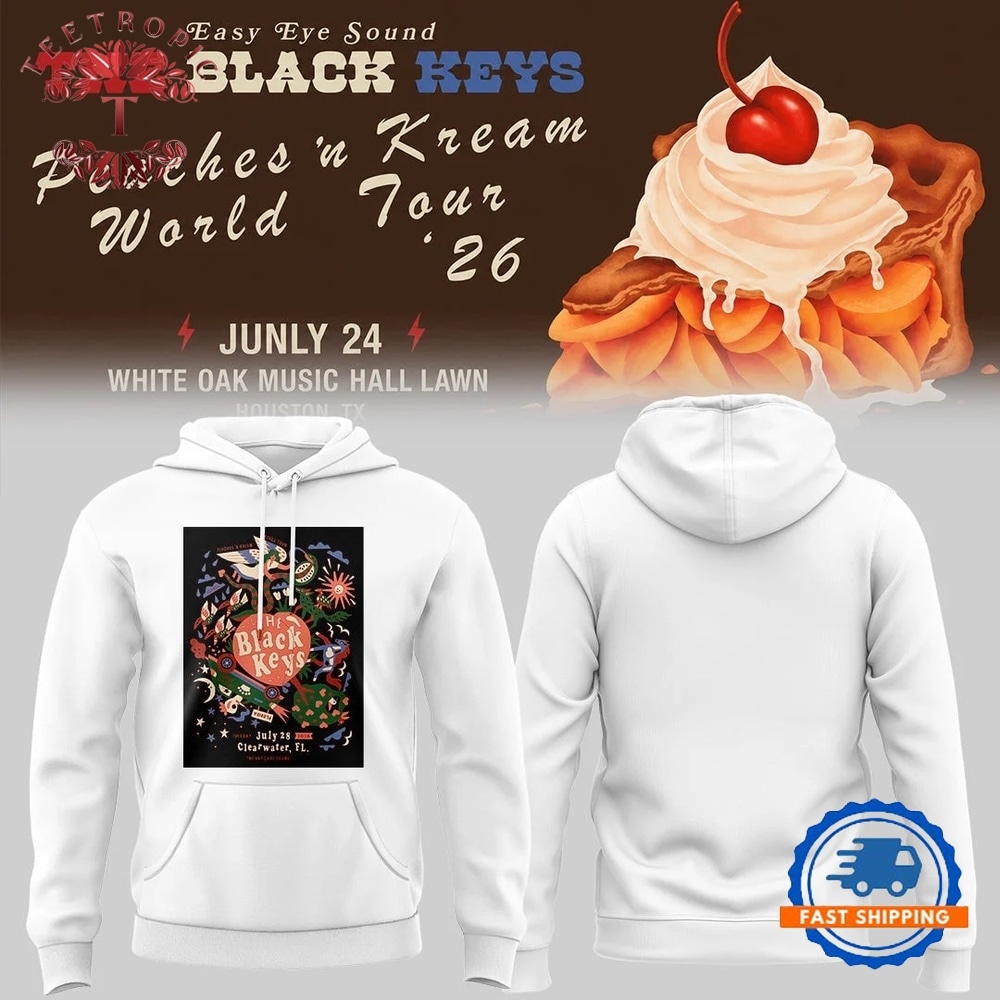 The Black Keys Tour 2026 White Hoodie