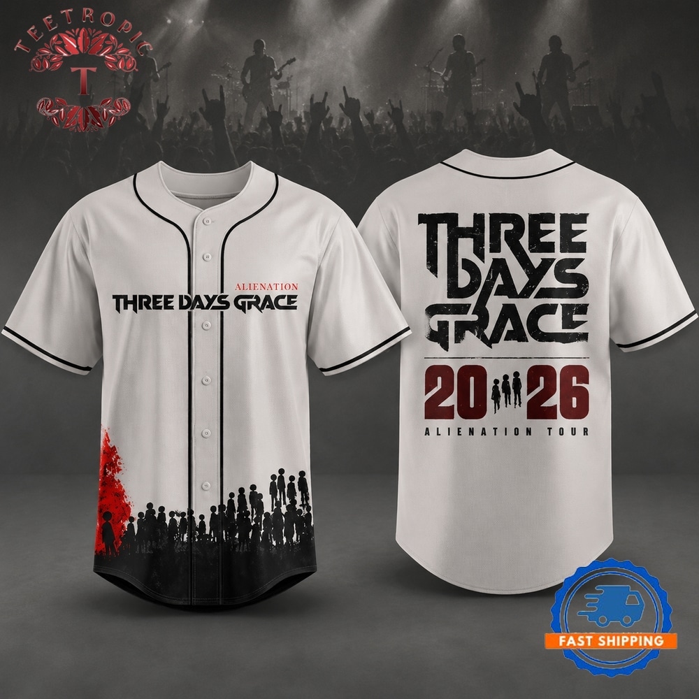 Three Days Grace Alienation Tour 2026 Baseball Jersey